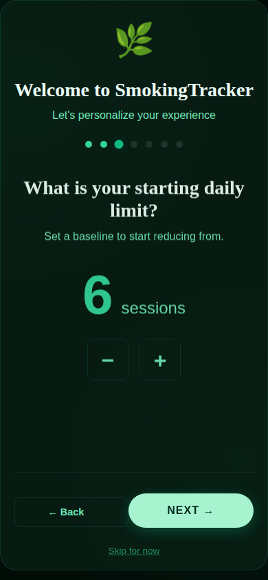 Onboarding step 3 — daily limit