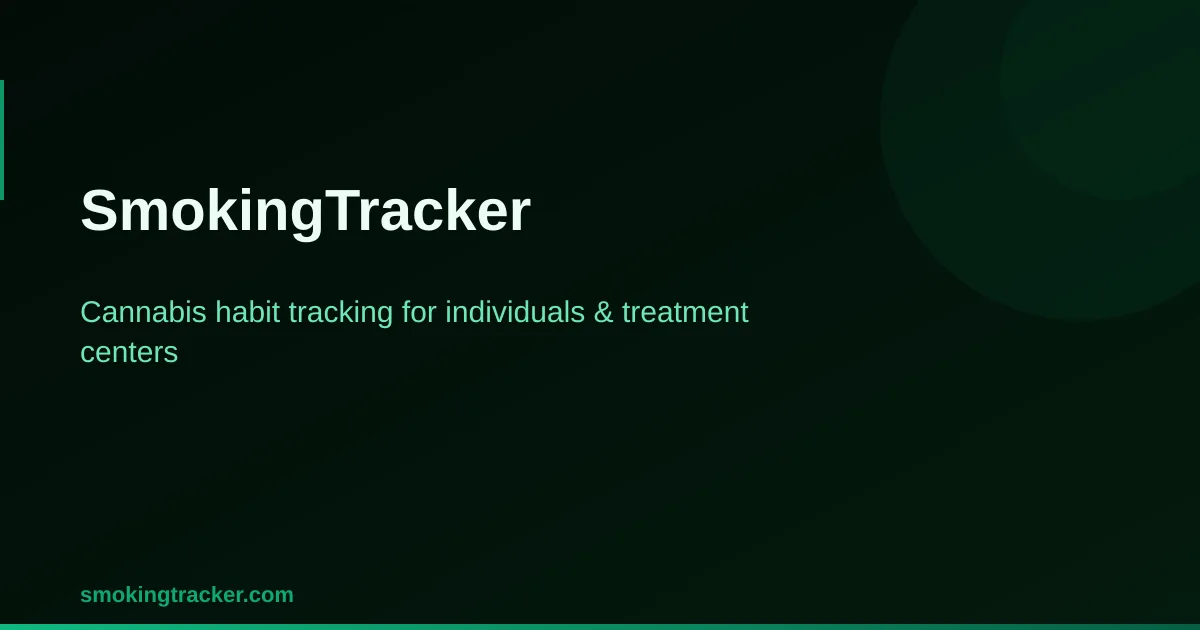 SmokingTracker — Cannabis Habit Tracking for Individuals & Treatment ...